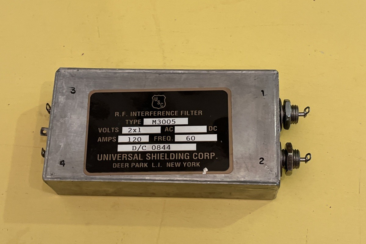 RF Interference Filter 2 wire 120VAC 60Hz 2x1 Amps Data Security M3005 D/C 0844