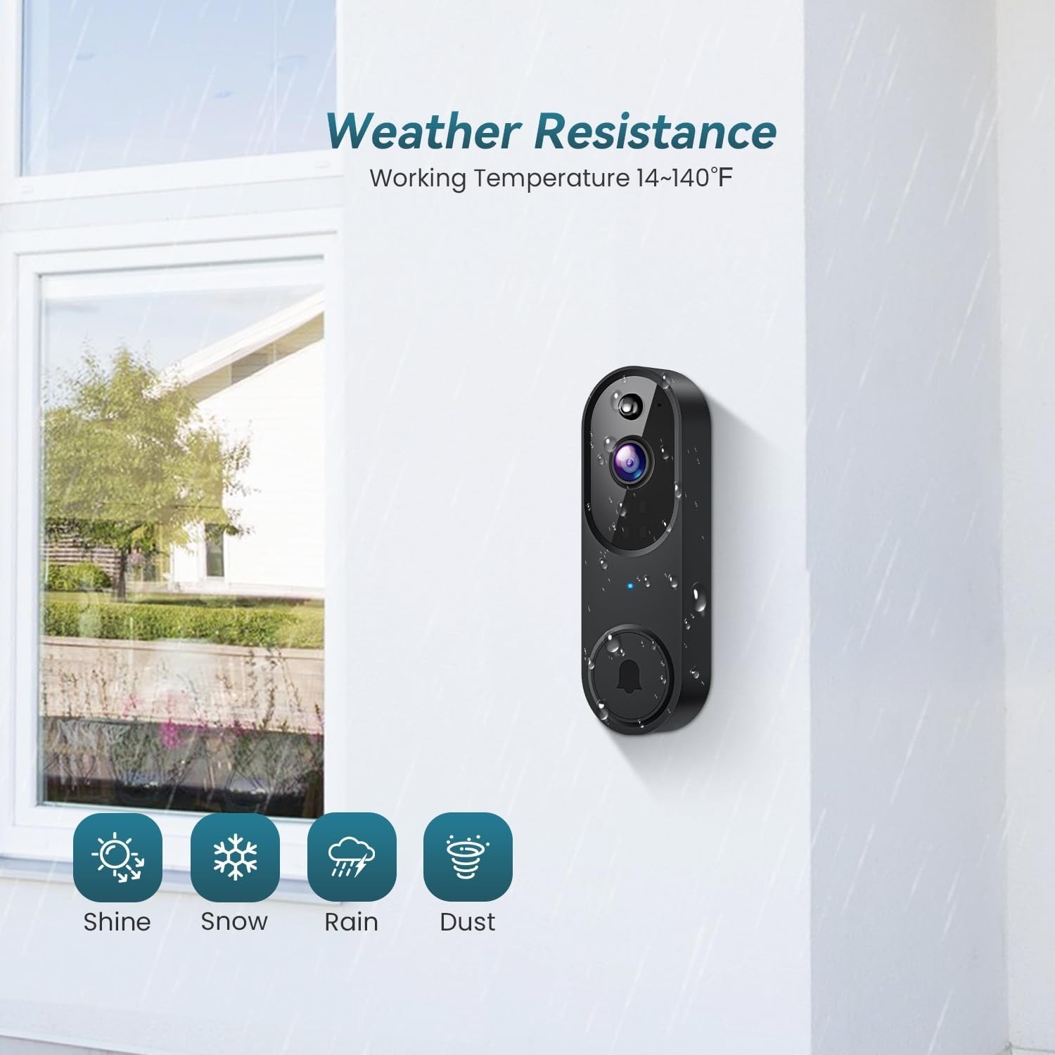 Outdoor Wireless Doorbell Camera with Night Vision & Two-Way Communication