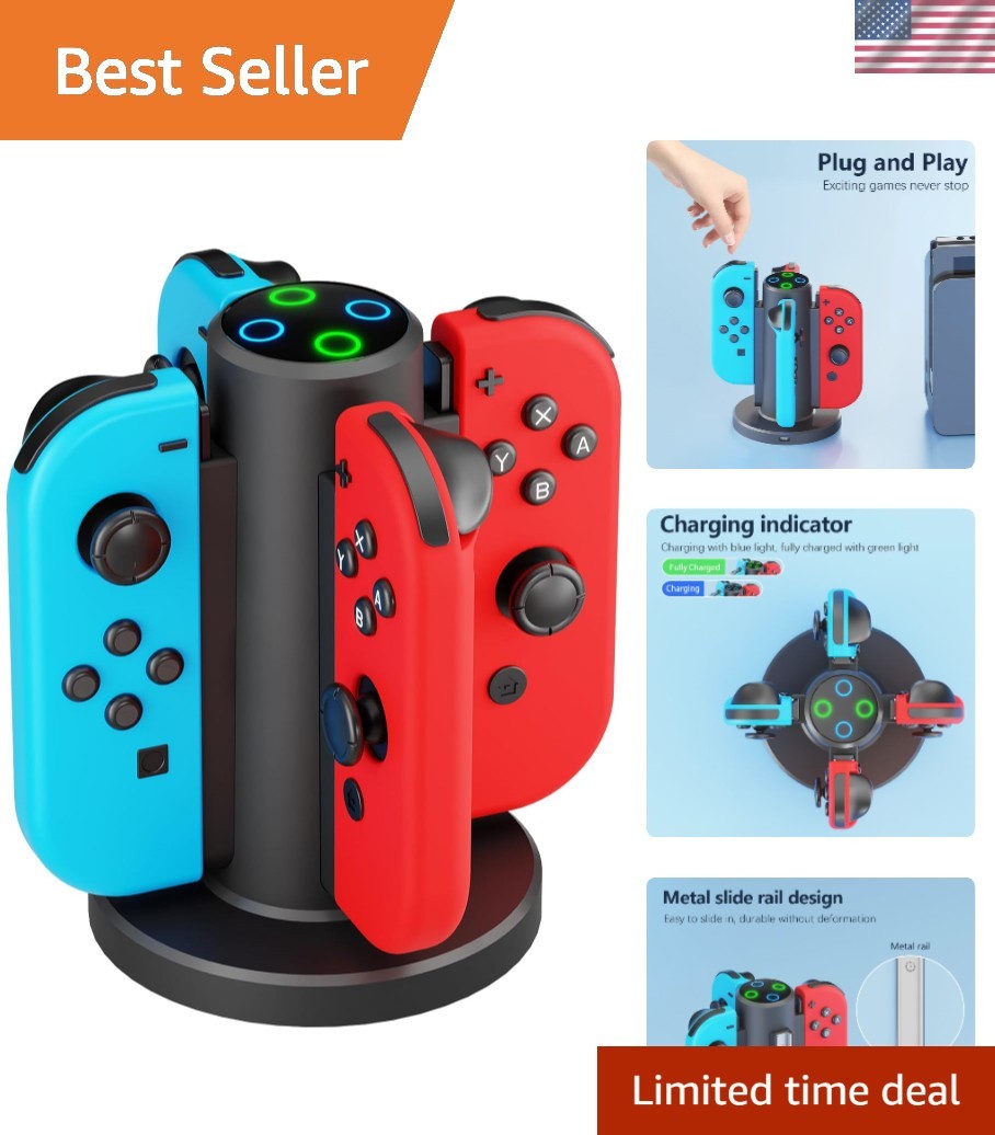 Multi-Controller Joycon Charger for Switch Controllers - Quick Charge, Portable