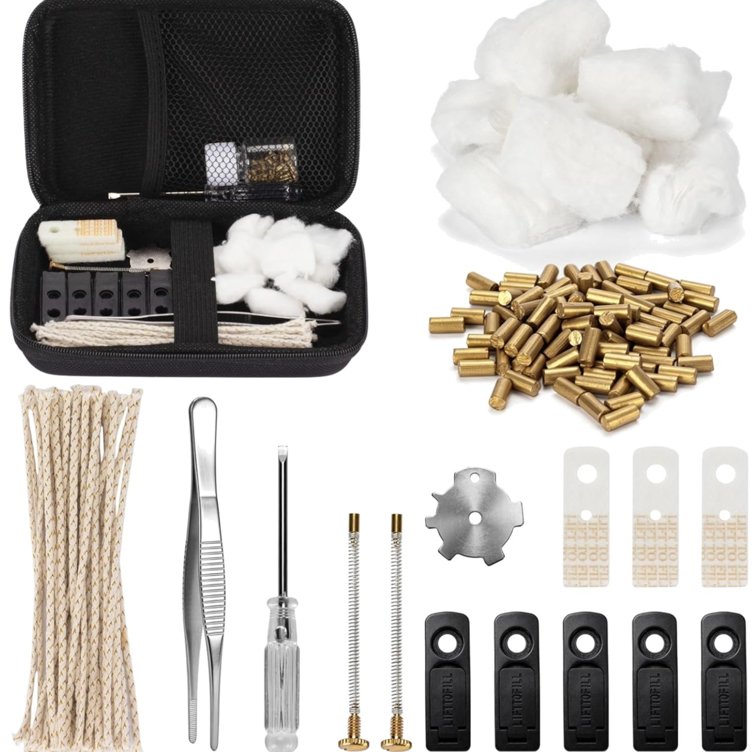 lighter Repair Kit - Replacement Parts with Cotton, felt, Wick, cotton & Tool