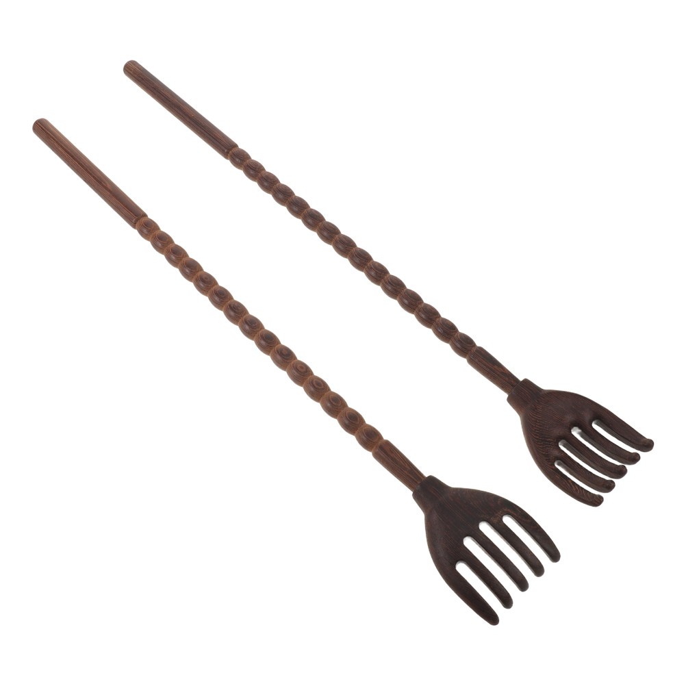 2Pcs Extended Reach Wooden Back Scratchers Soft Natural Wood Back Massage Device