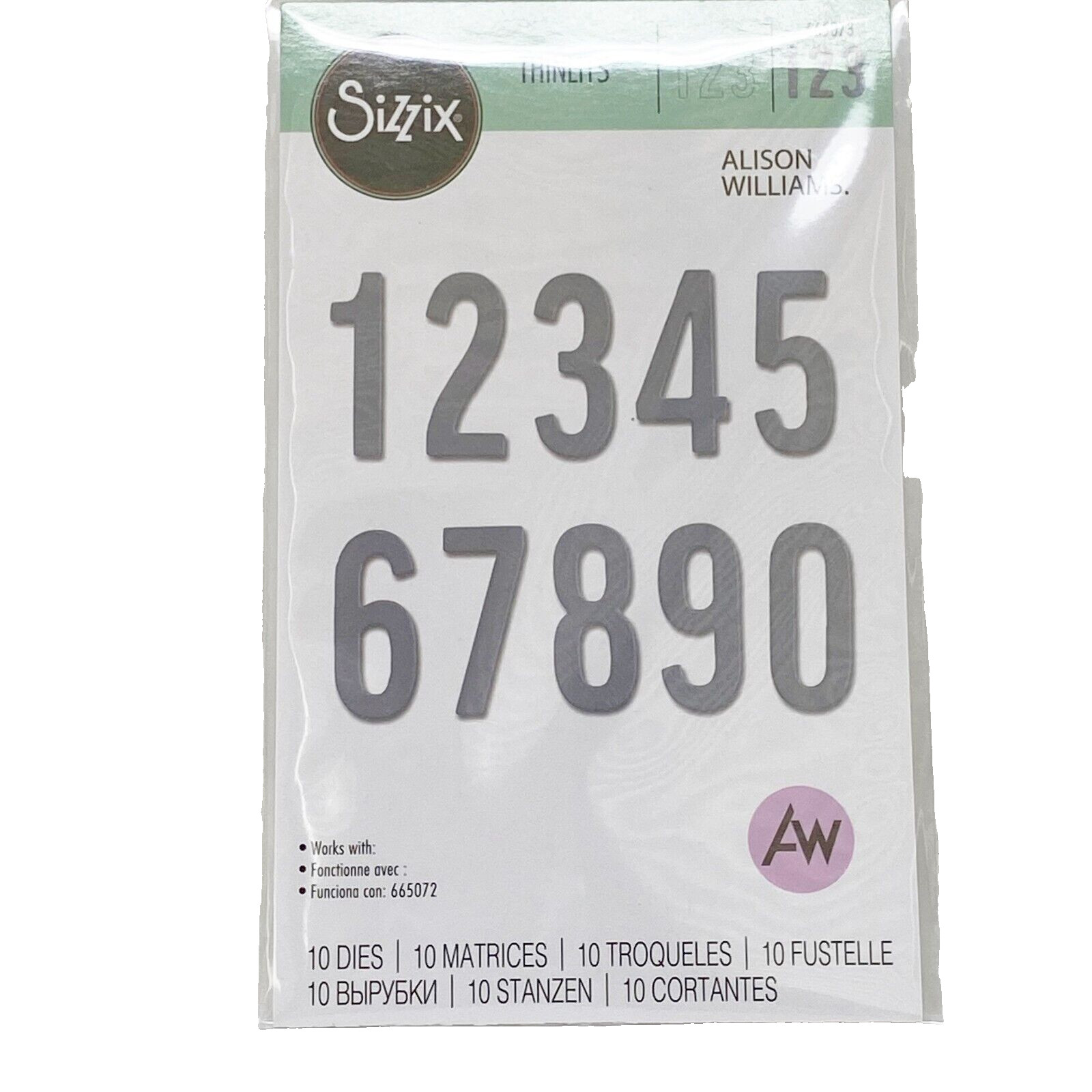Sizzix Thinlits Cutting Dies Bold Numbers by Alison Williams Scrapbooking NEW
