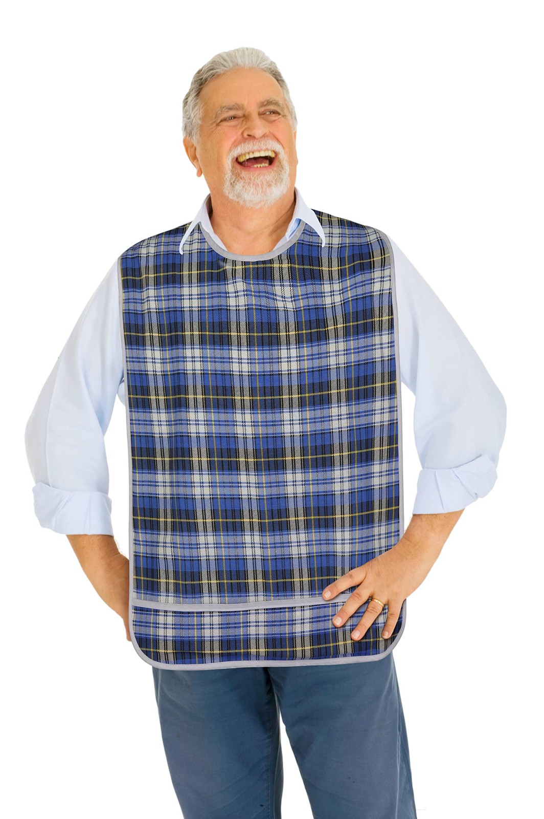 Modaliv Premium Adult Bib – Extra Large Reusable X-Large (Pack of 1), Blue