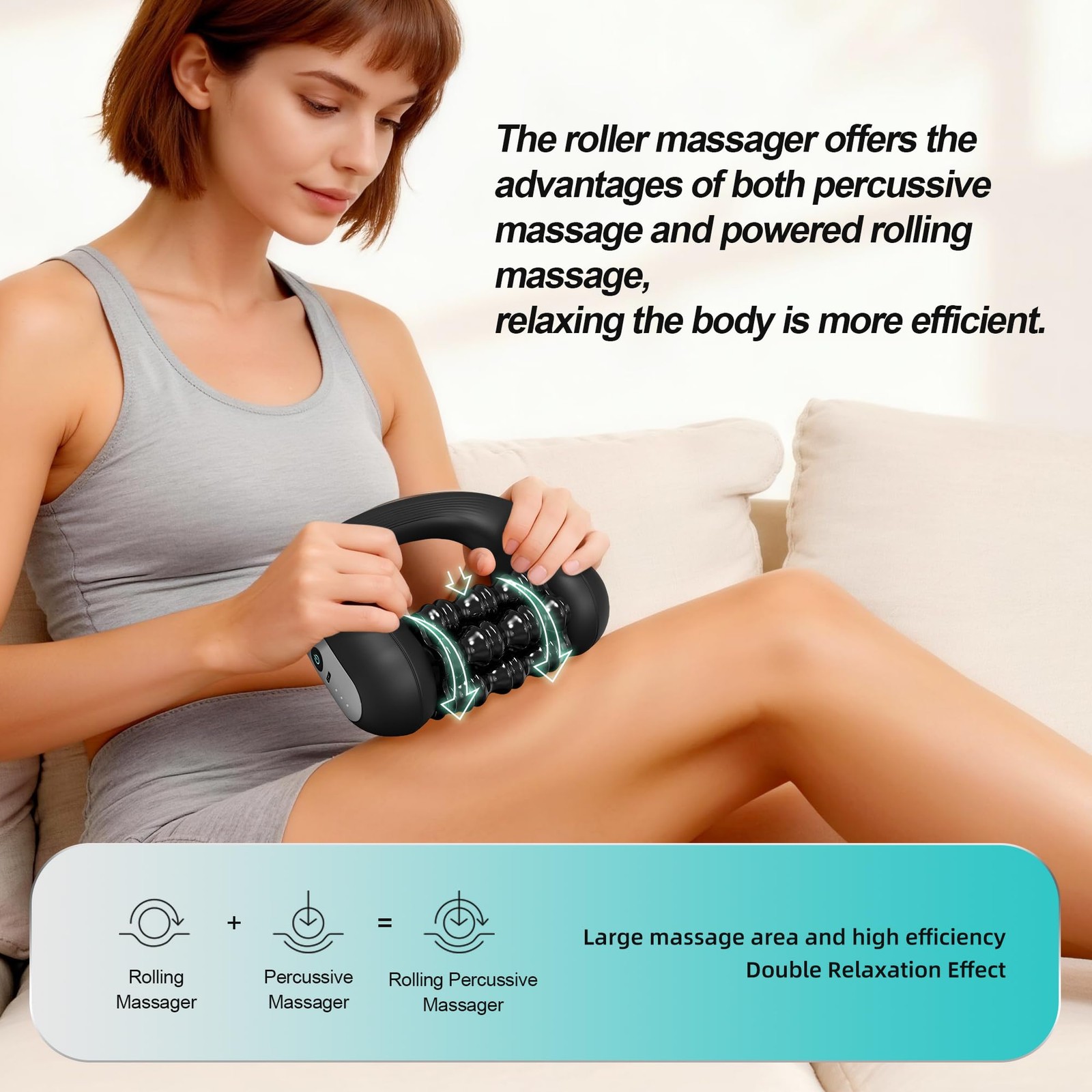 MODILIC Electric Muscle Roller for Post-Workout Recovery, Deep Rolling Black