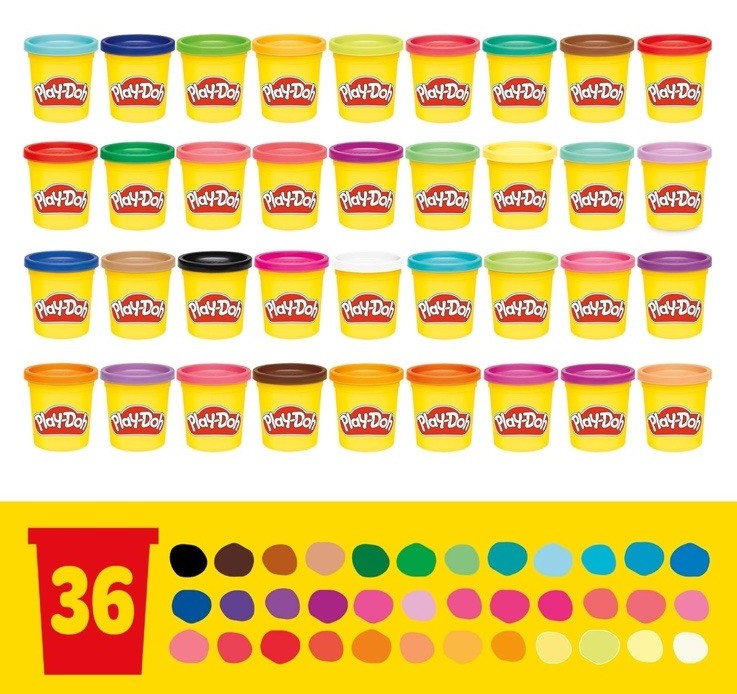 Play-Doh Modeling Compound 36-Pack Case of Colors, Non-Toxic, 3 Oz Cans of Assor