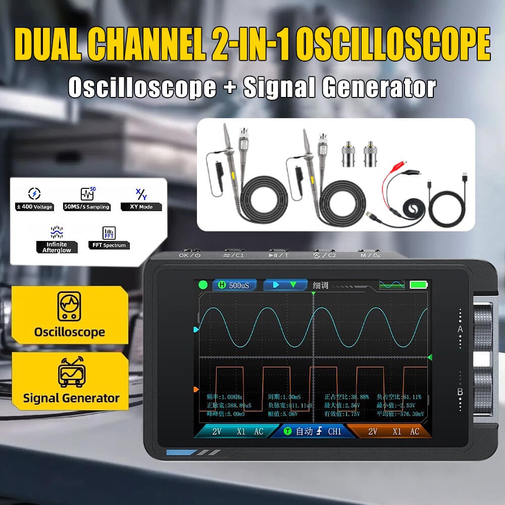Digital Oscilloscope Multilingual Support with 3.5" Color Screen DS215H