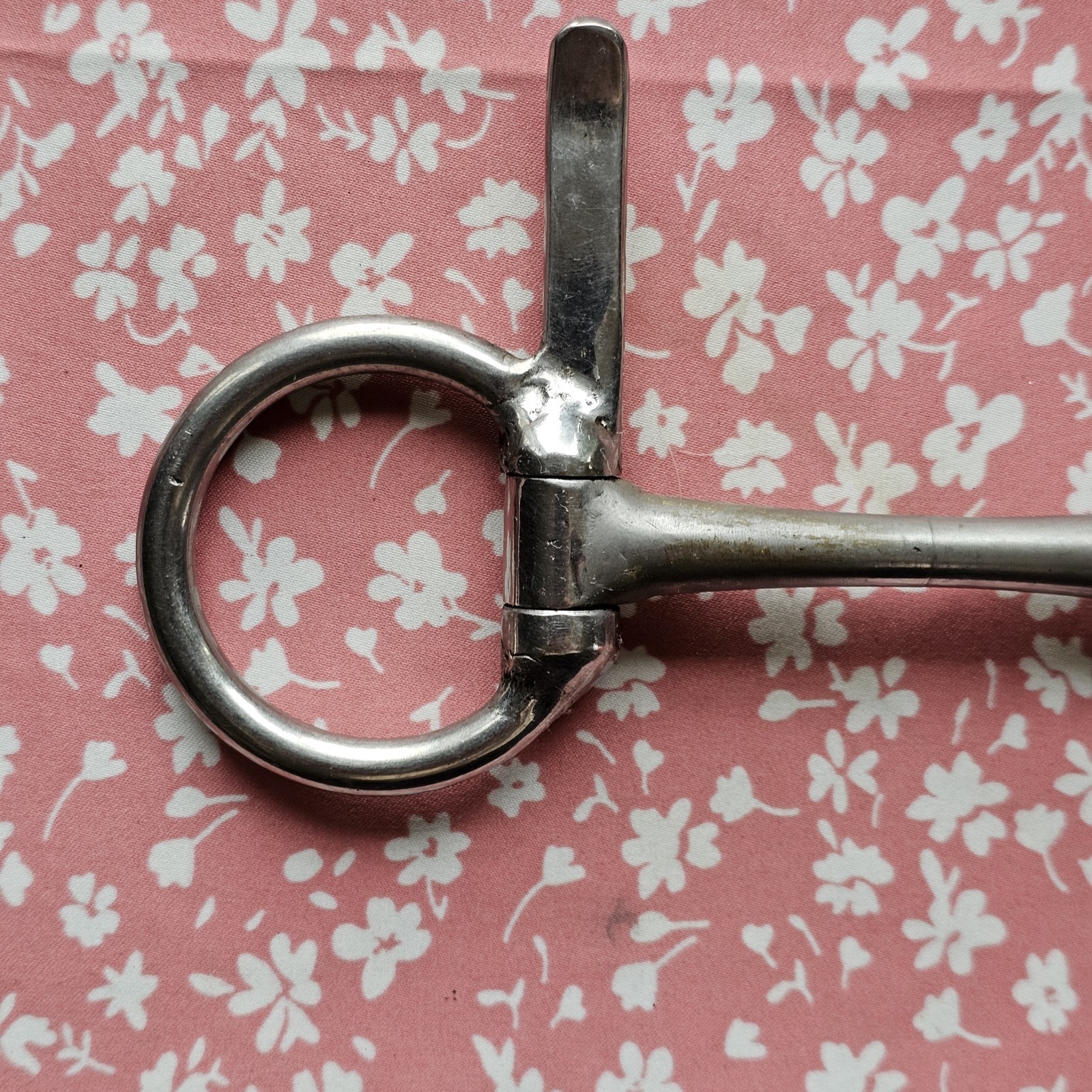 Half Cheek Smooth Snaffle Driving Bit 4 7/8" Single Jointed Used
