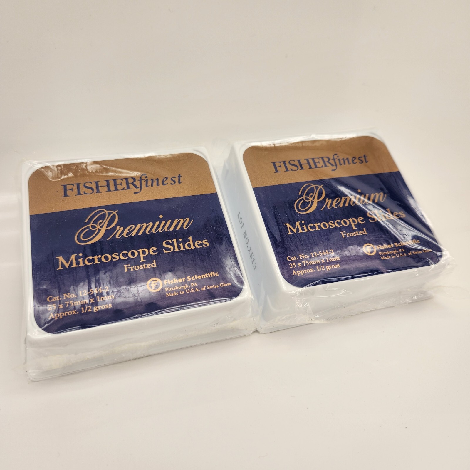 (Lot of 2) Fisherfinest 12-544-2 Premium Frosted Microscope Slides | NEW