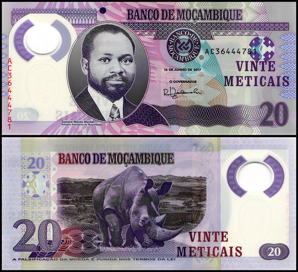 Mozambique 20 Meticais, 2017, P-149b, UNC, Polymer