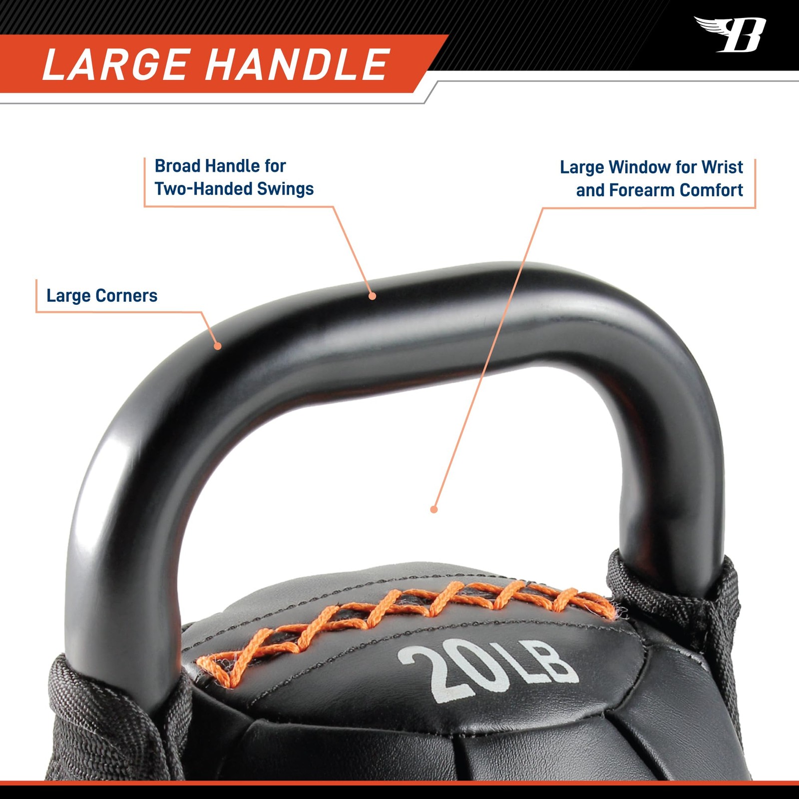by Kim Lyons Soft Kettlebell 20 lb – Ergonomic Handle for Strength, Condition...