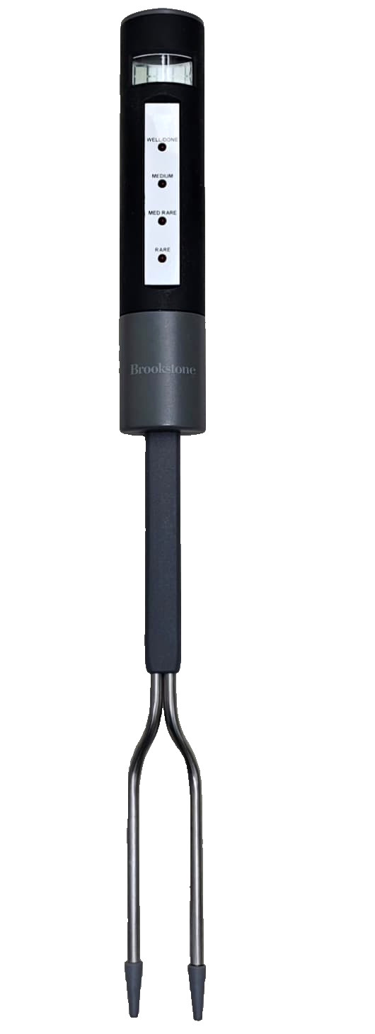 Brookstone Digital Grill Meat Thermometer Fork Backlit LCD Black