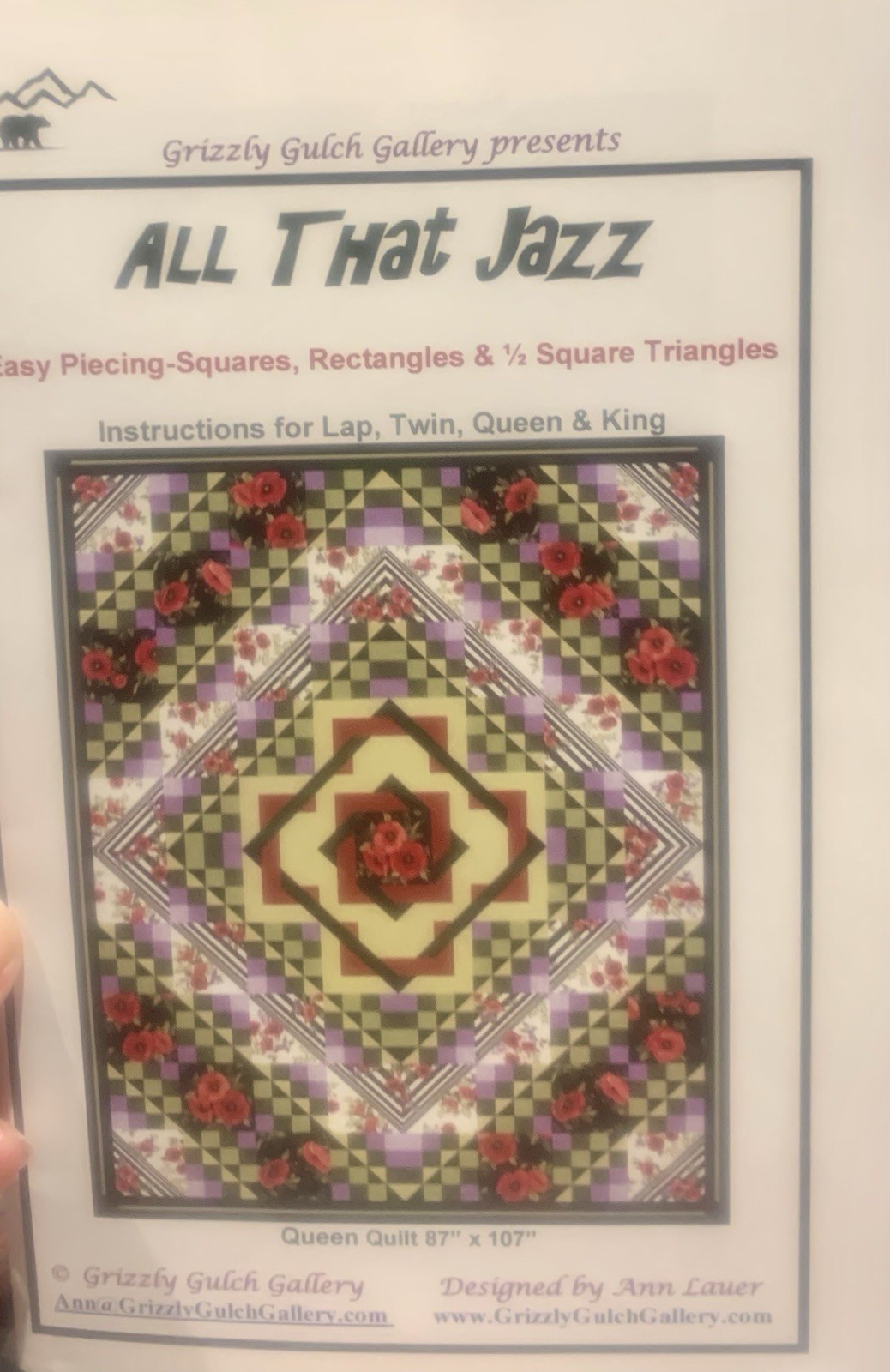 “All That Jazz” By Grizzly Gulch Quilt Pattern & Instructions 4 Sizes Easy Piece