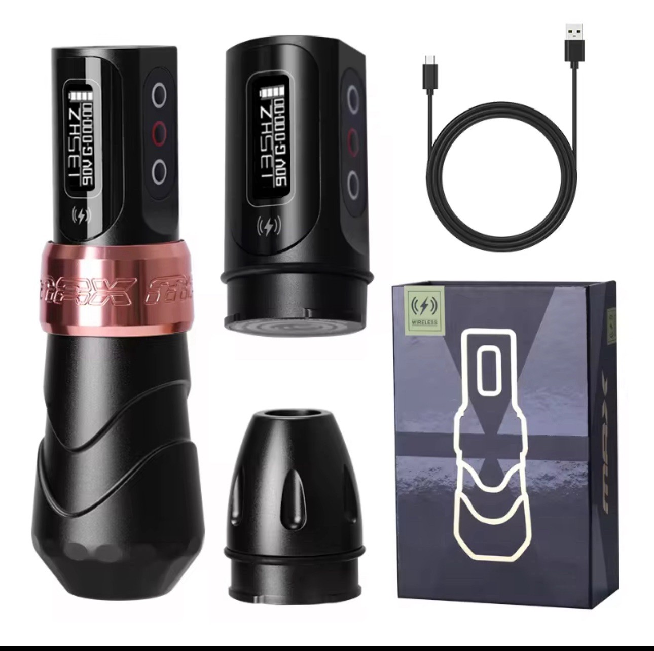 New FLUX MAX 2025 Wireless Tattoo Machine 4.0 Stroke BLACK  AND GOLD