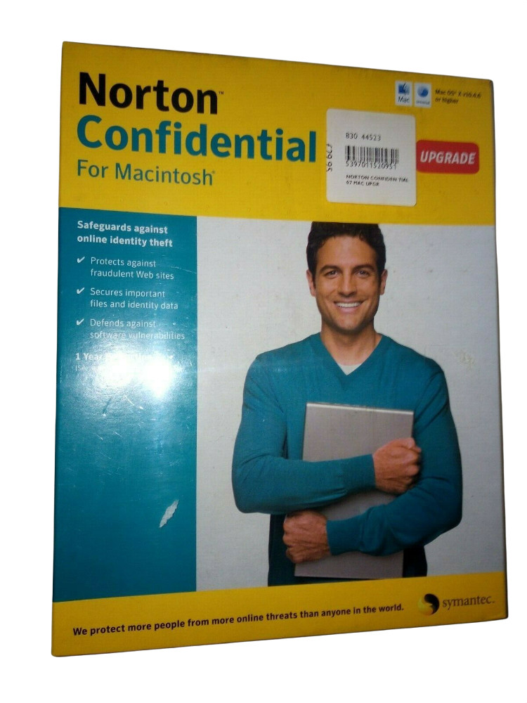 NORTON CONFIDENTIAL UPGRADE FOR MAC VINTAGE SOFTWARE - NEW IN BOX - EX DISPLAY -