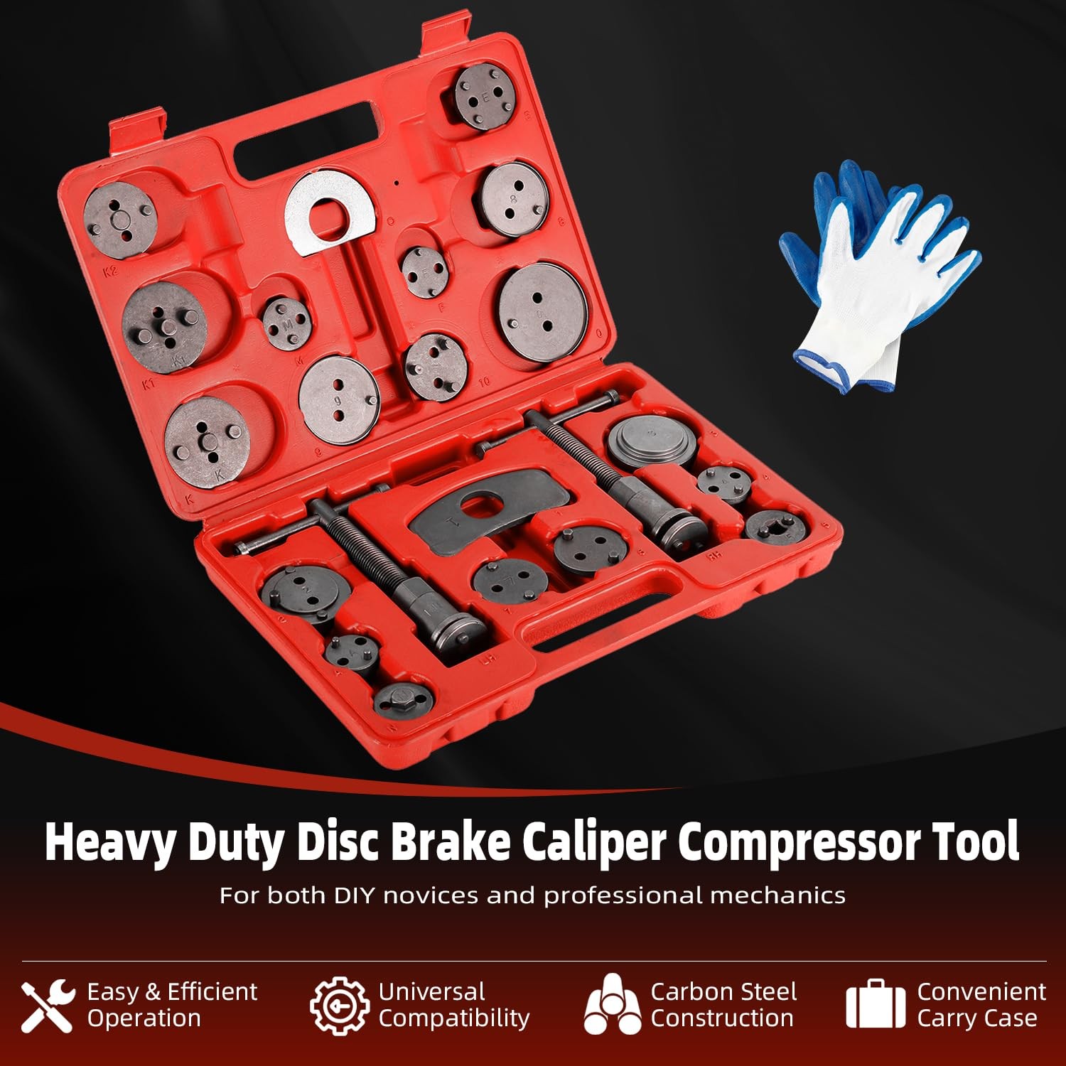 8MILELAKE Disc Brake Caliper Compressor Wind Back Tool 24pc Professional...