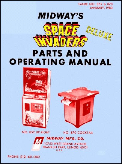 Space Invaders Deluxe Game Operations/Service/Repair/Troubleshooting Manual zA