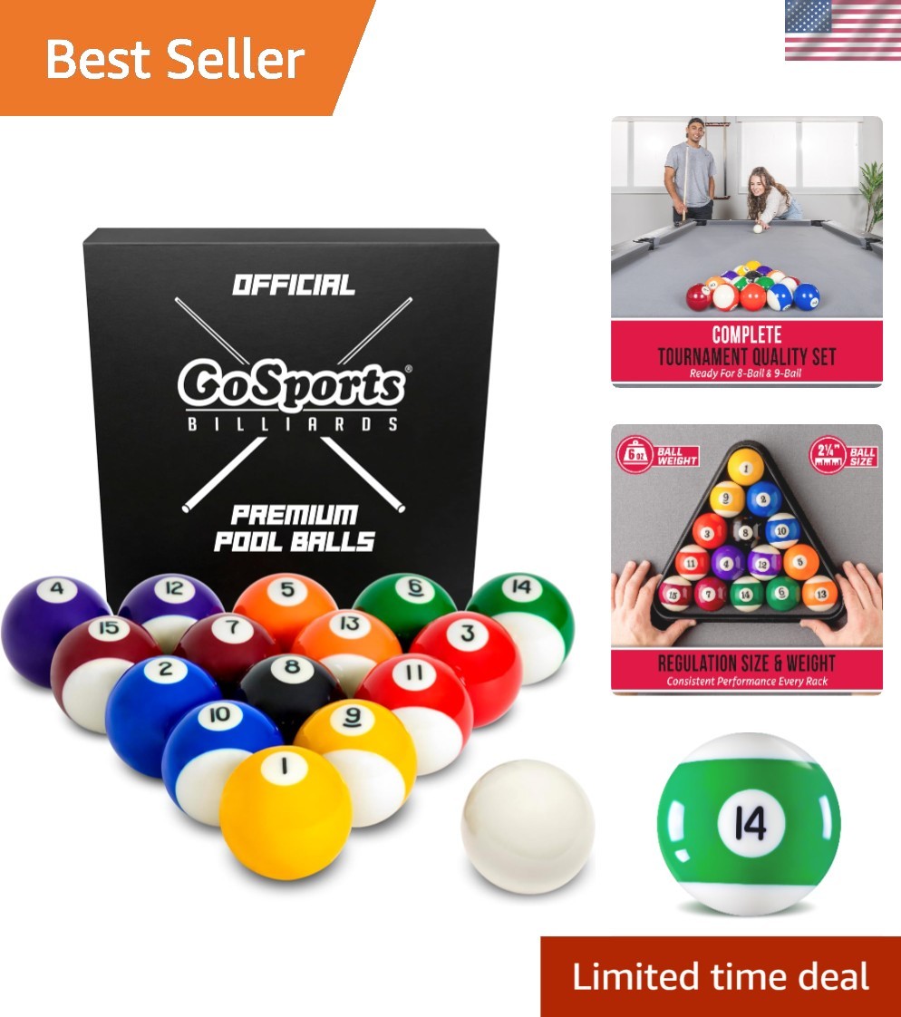 Durable Regulation Pool Balls in Stunning Resin - Set of 16 for Any Game Room