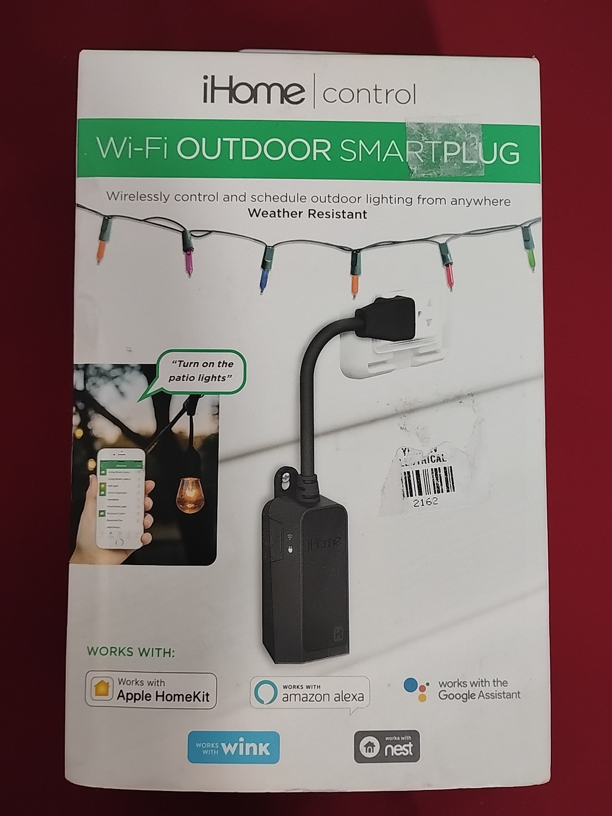 iHome iSP100 WiFi Smartplug Outdoor Smart Home HomeKit Alexa Google Wink Nest