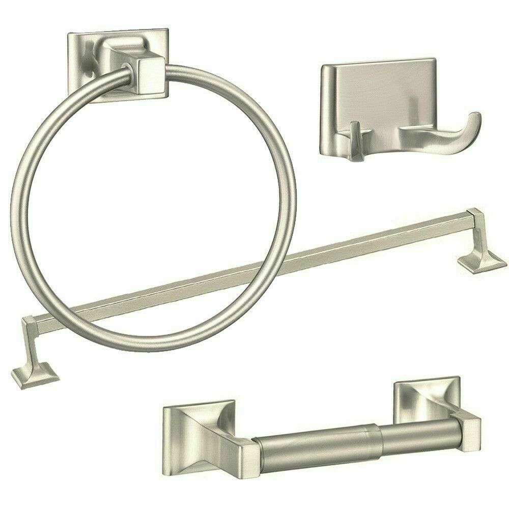 4 Piece Towel Bar Set Bath Accessories Bathroom Hardware Set Brushed Nickel