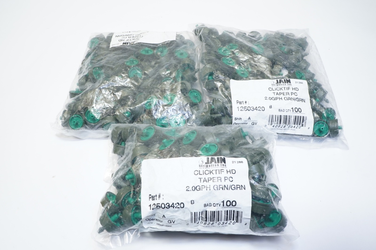 Lot of 300 Jain Click Tif CNL Dripper Tapered Outlet Flow Rate 2.0 GPH 12503420