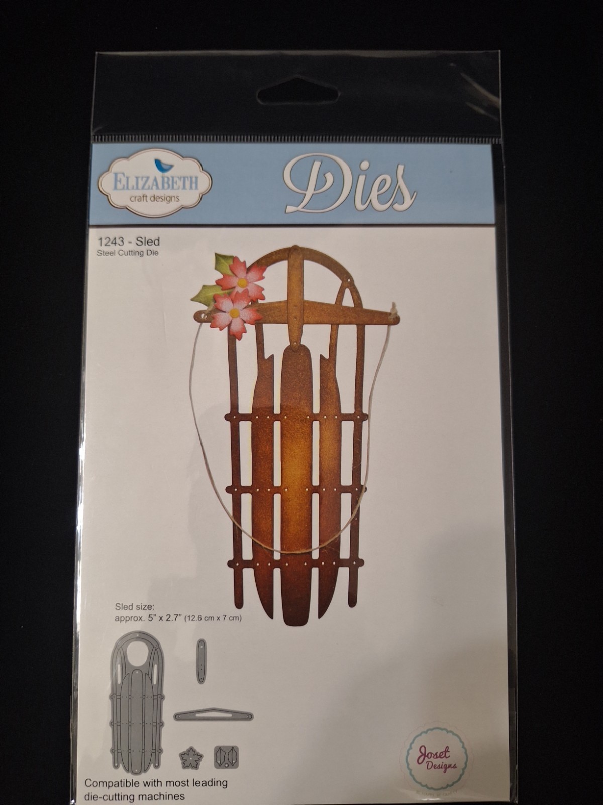 NEW ~ Elizabeth Craft Designs Steel Cutting Die Set ~ SLED #1243 ~ RETIRED HTF