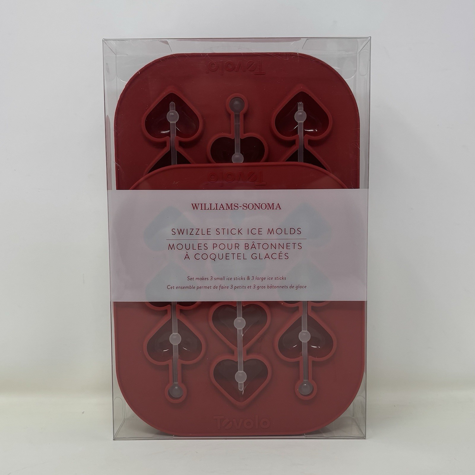 Tovolo Ice Molds Heart Swizzle Sticks Fits Double Old Fashioned & Highball Glass