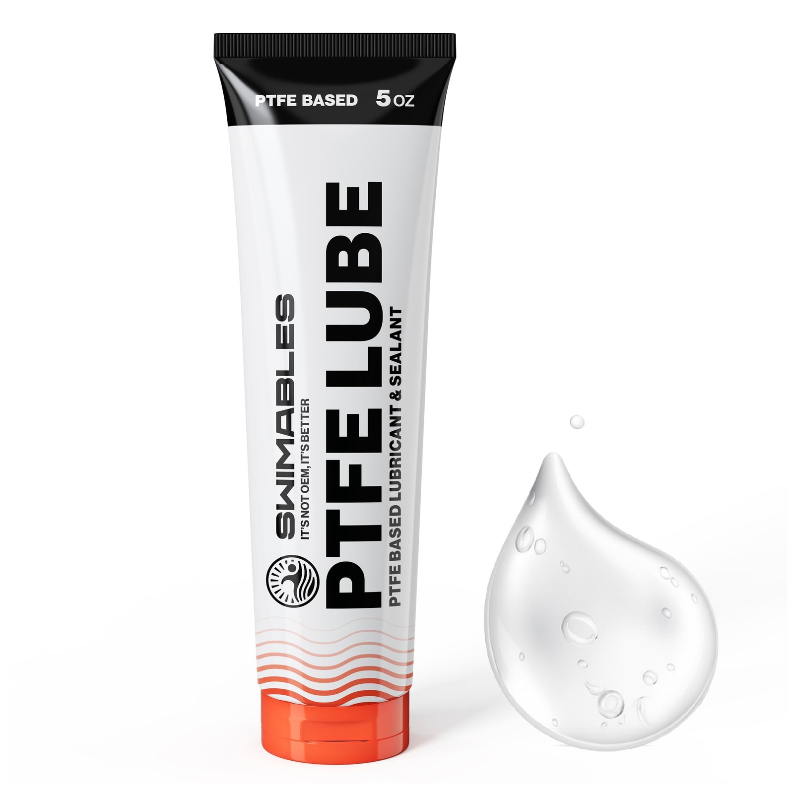 Swimables PTFE Lube 5oz - PFAS-Free Food-Grade Ceramic 1 Pack, White