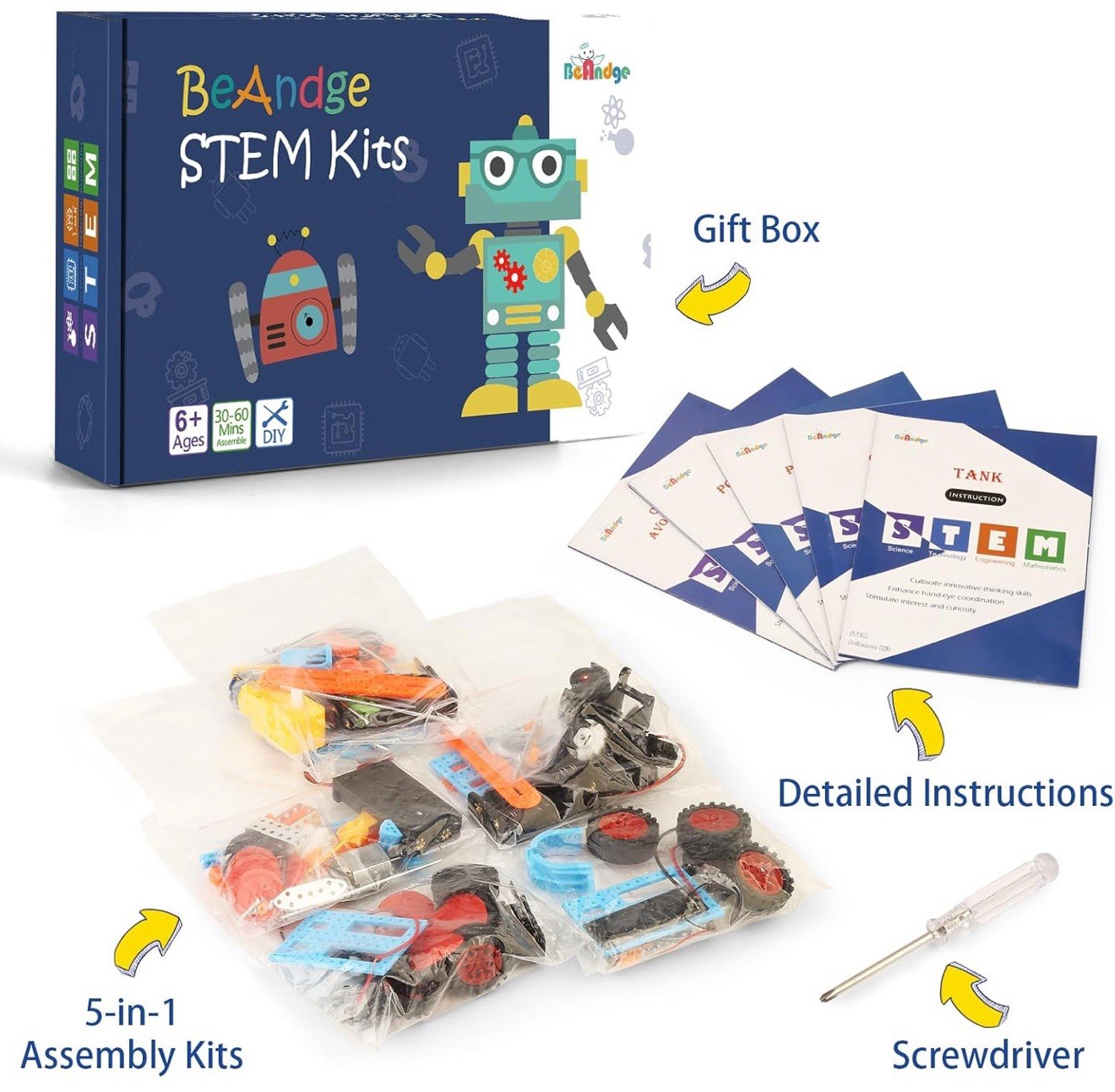 BeAndge STEM Kits for Kids Crafts 6-8 8-12 Boys Gifts Idea Robotics Science Kits
