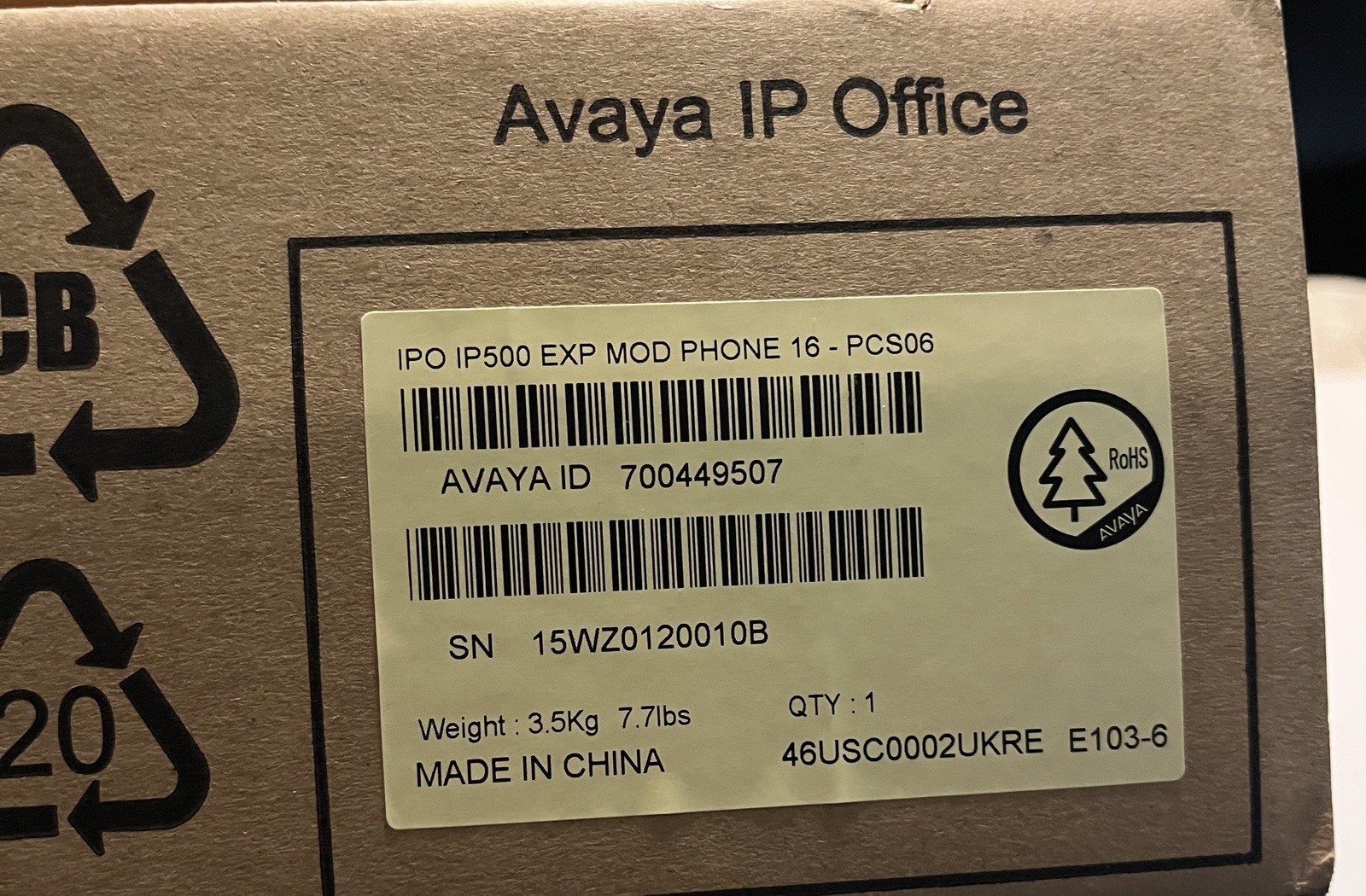 Avaya IP Office 500 Expansion Module Conventional System MPN 46USC0002UKRF