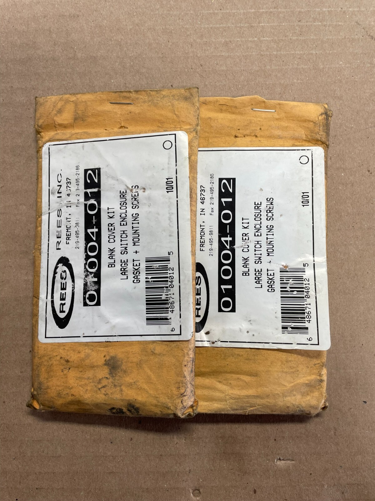 (Lot of 2) REES 01004-012 Blank cover plate kit