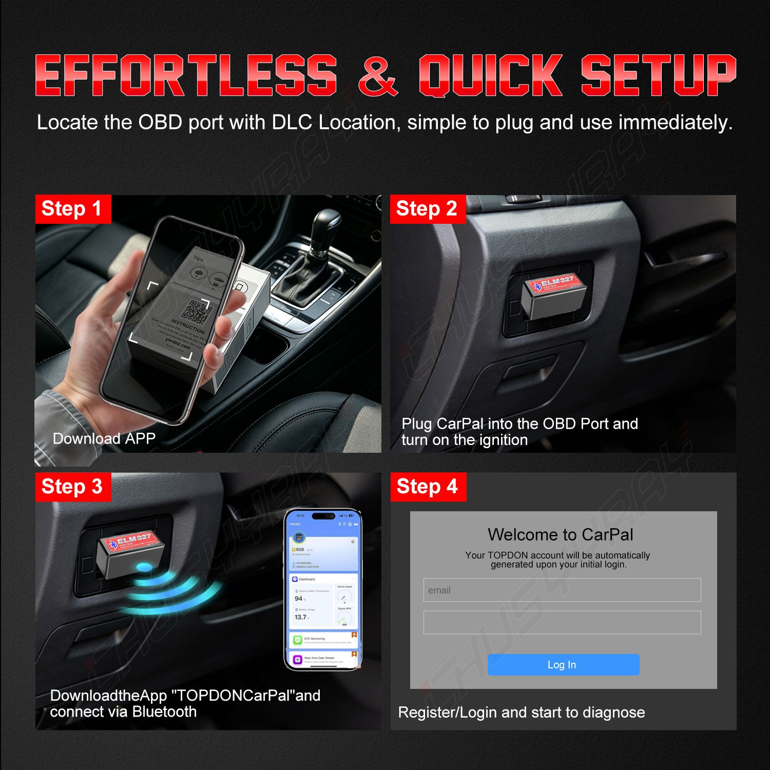 ELM327 Torque-Pro Bluetooth OBD2 OBDII Adapter Car Bluetooth Scanner Code Reader
