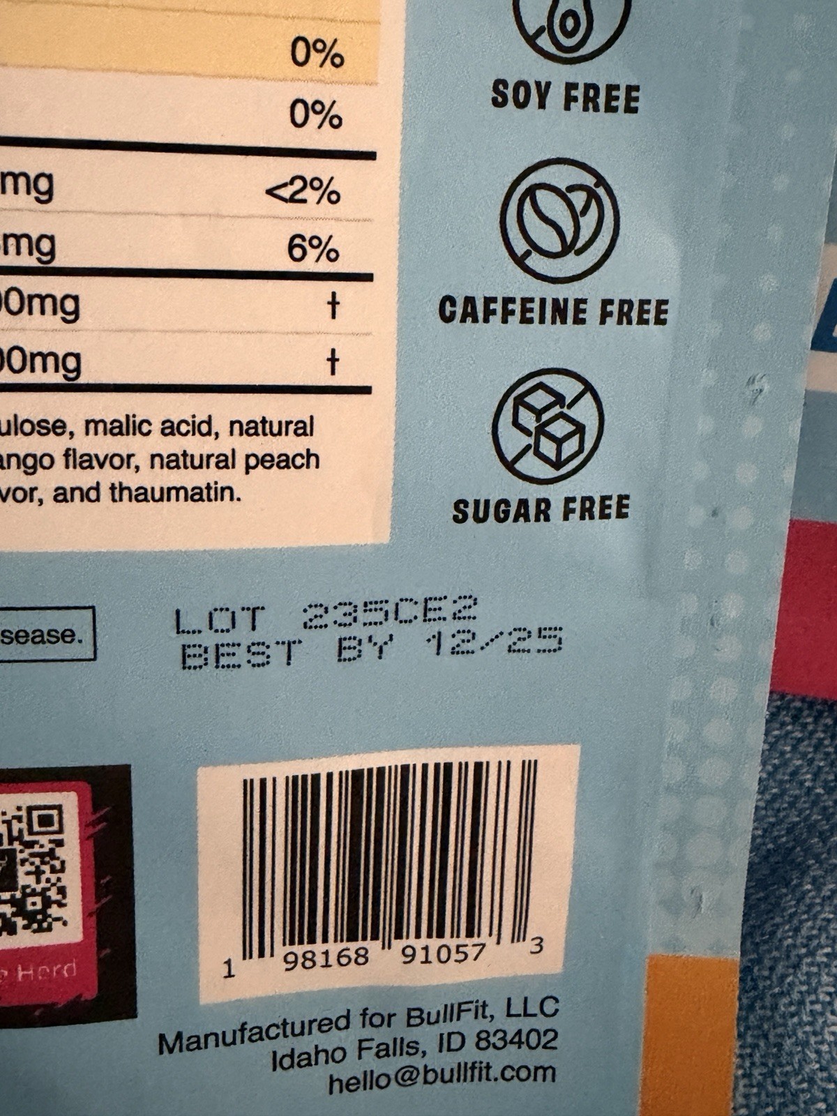 Lot Of 5 BullFit Hydrate Variety Pack. 16 Per Pack - (80 Total) Best By 12/25