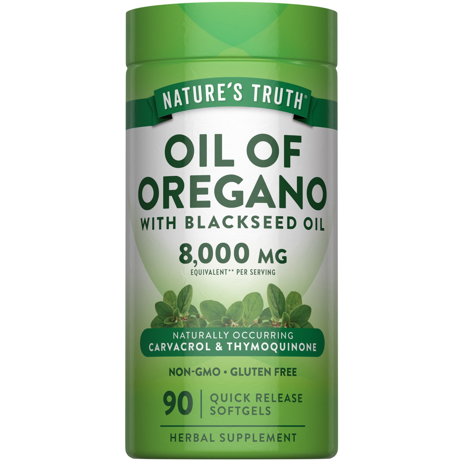 Oil of Oregano with Black Seed Oil | 90 Softgels | Gluten Free by Nature's Truth
