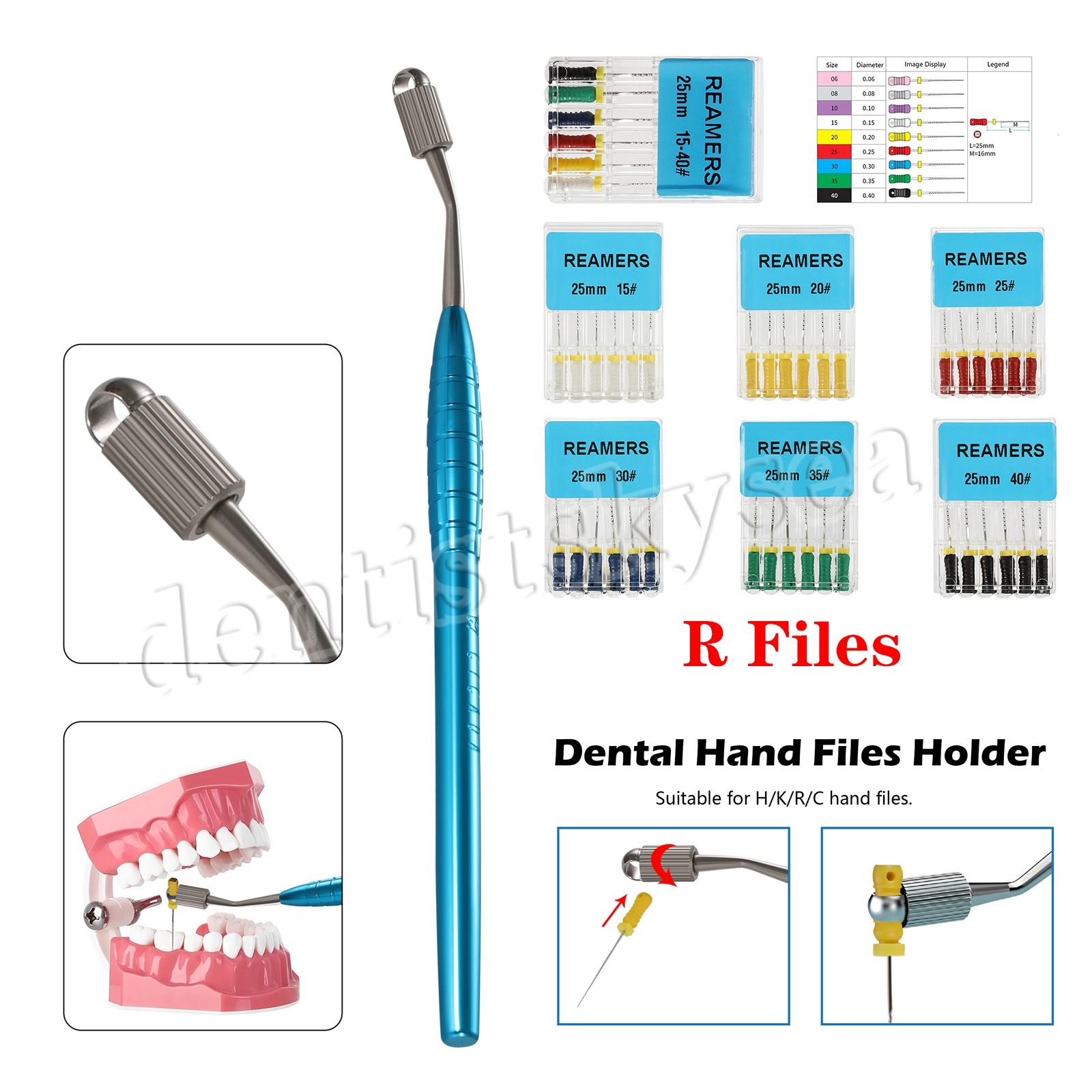 Dental Endodontic File Posterior Root Canal Holder Reamers Niti Files Hand Use