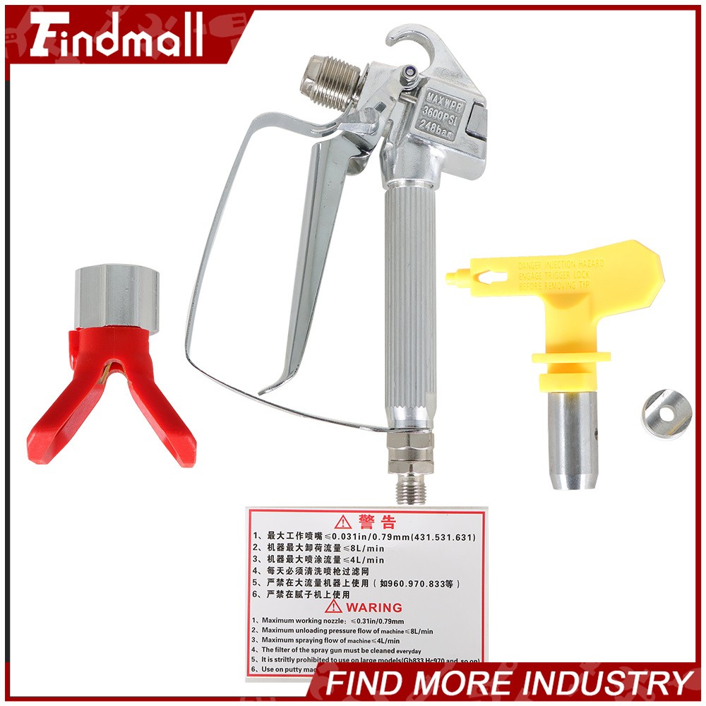 Findmall Tip+Nozzle Guard for Sprayers 3600PSI Airless Paint Spray Gun 517 Spray