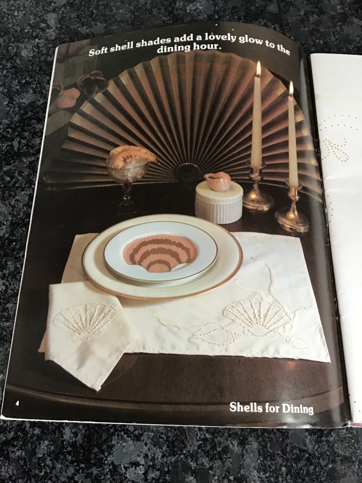 1982 Vtg Sea Shells Candlewicking Iron on Transfer Patterns Plaid 7650