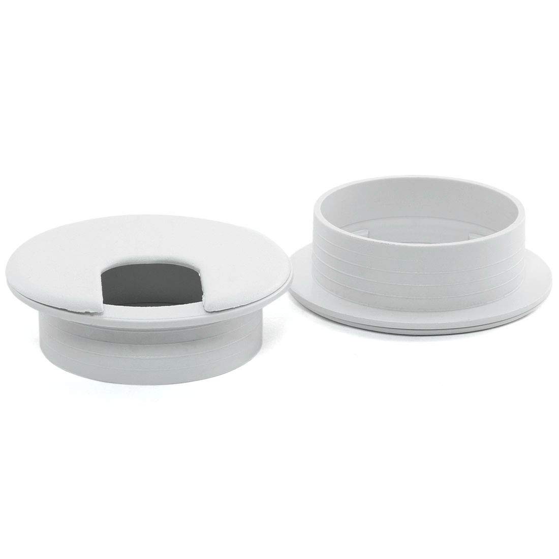 2pcs 2 Inch Desk Wire Cord Cable Grommets Hole Cover for 2 inches, White-2Pcs