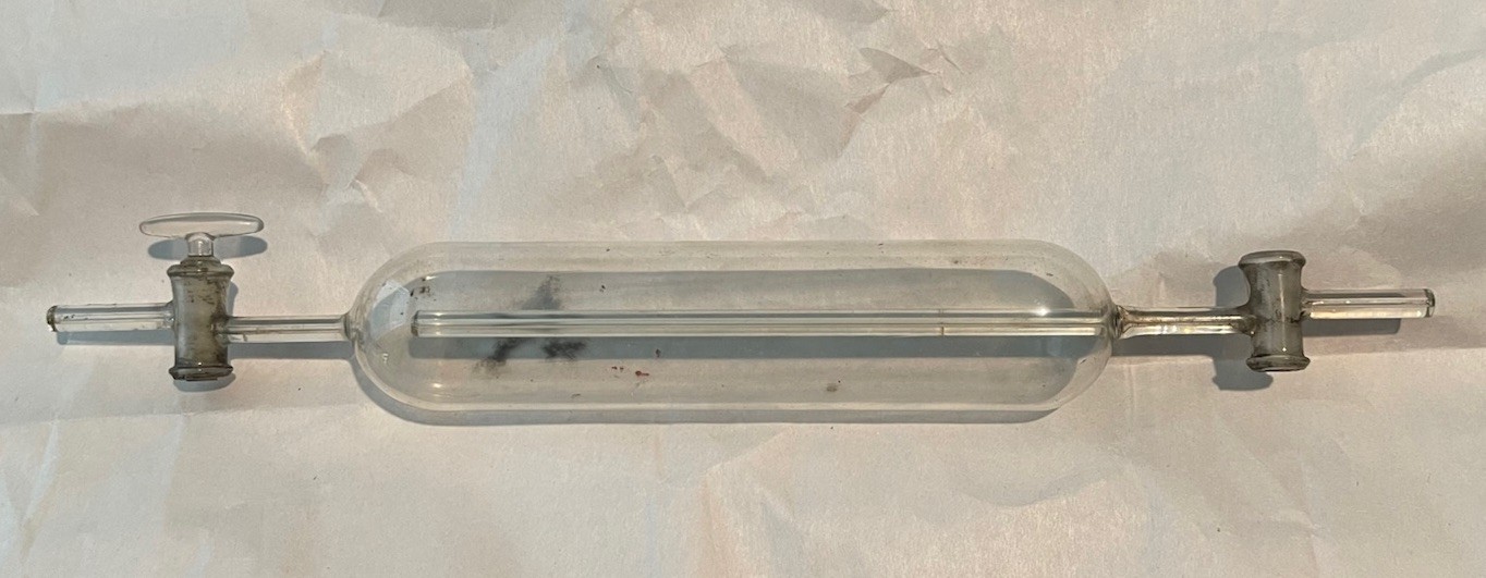 Vintage 14" Glass Gas Collecting Tube Adapter w/ Stopcock 1 Missing