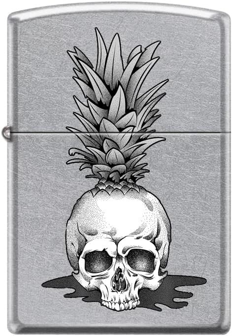 Zippo Lighter- Personalized Engrave Pineapple Skull #Z5380