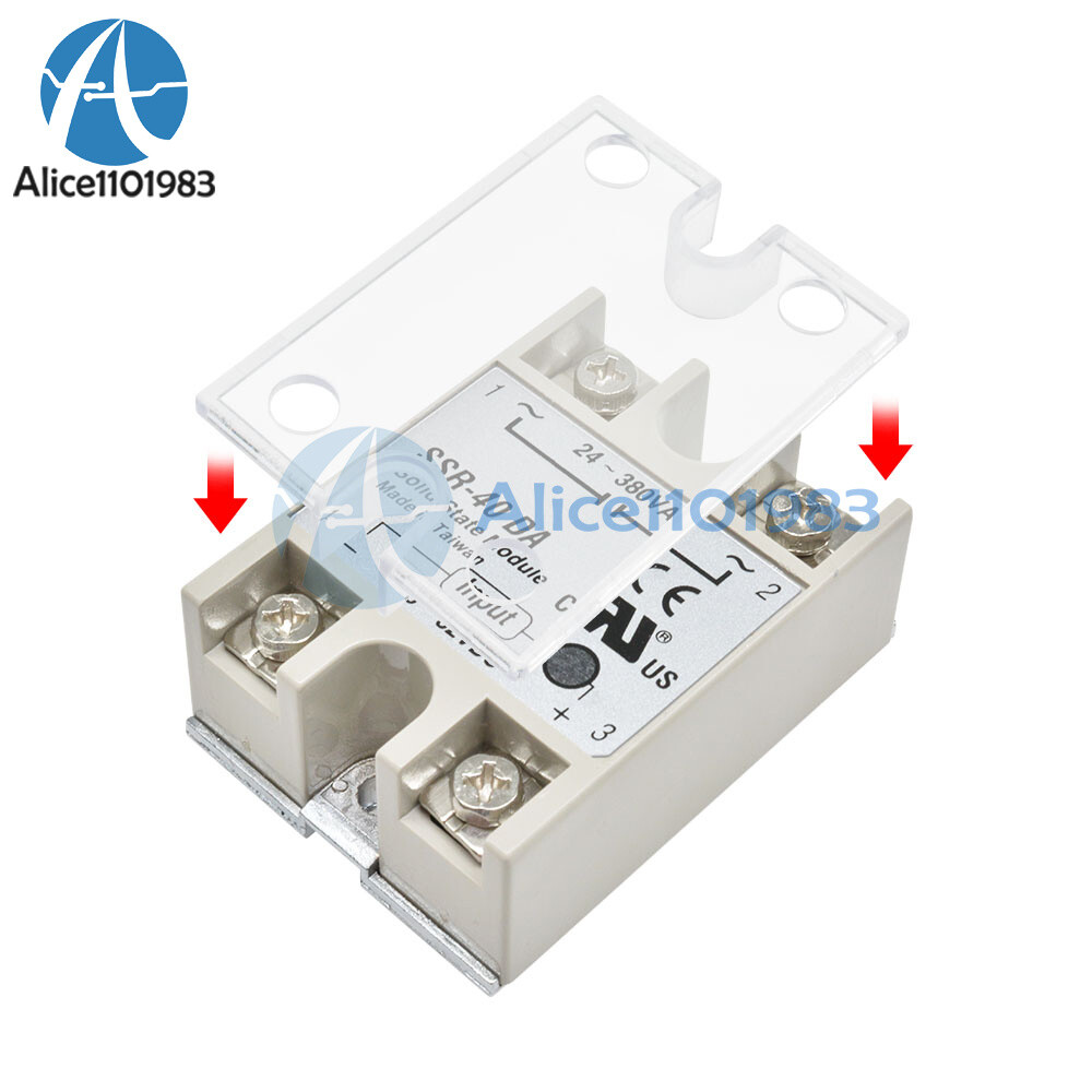Safety Cover Case for Single Phase Solid State Relay SSR Clear Plastic Cover
