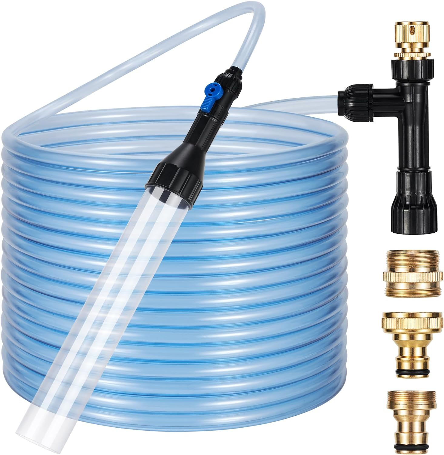 Gravel Vacuum for Aquarium Fish Tank Siphon Aquarium Water Changer with Three Me