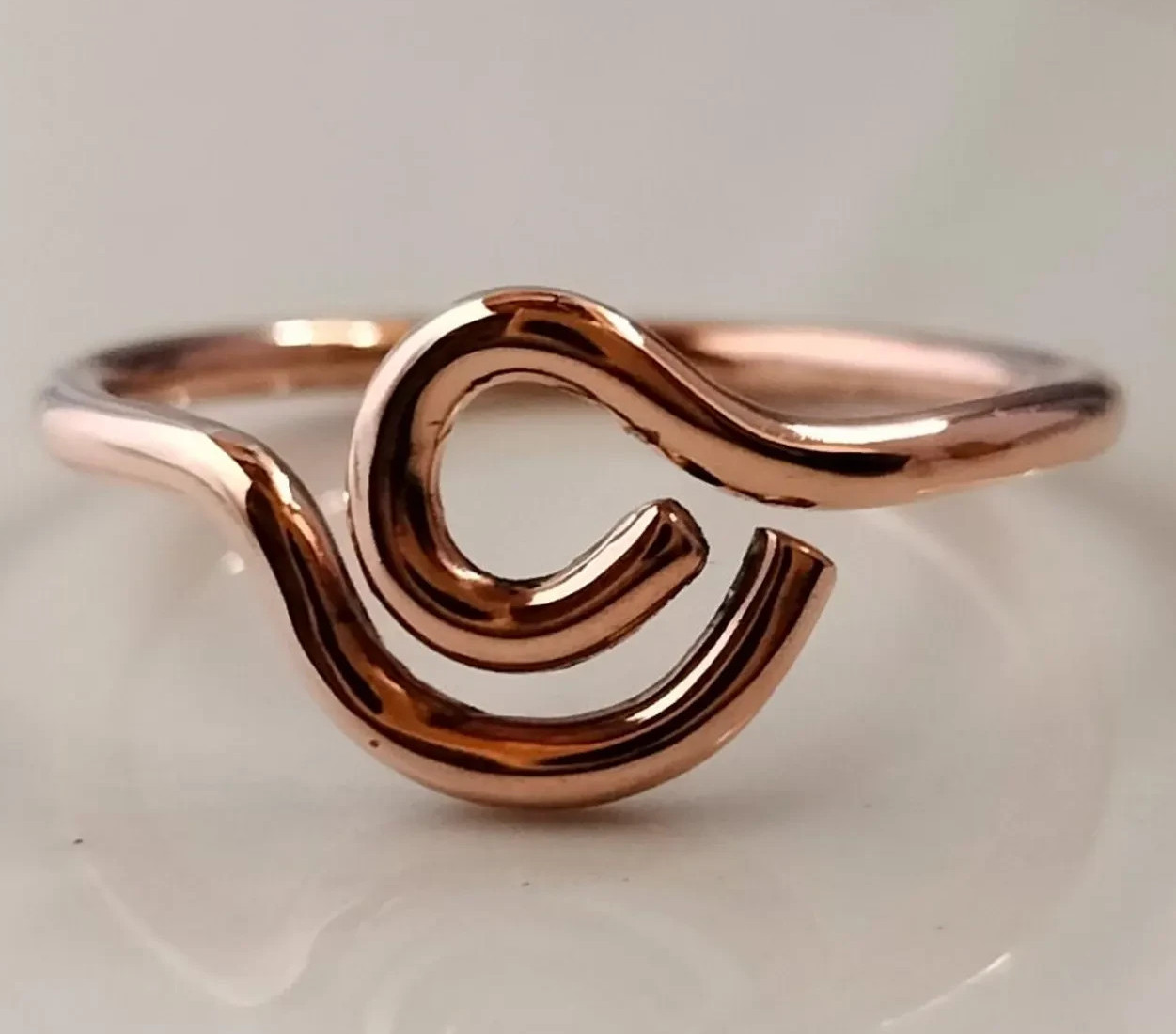 Modern Twisted Copper Ring – Minimalist Style Band