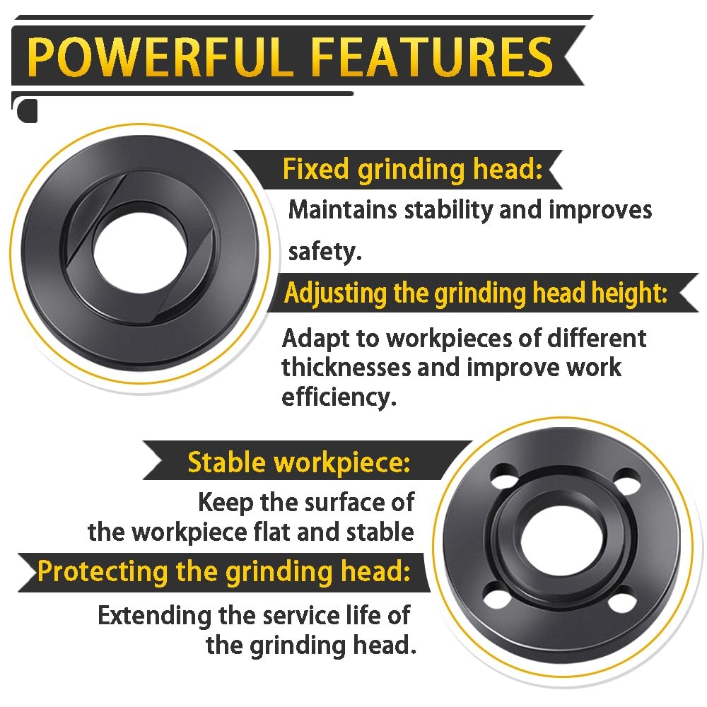 7PCS Angle Grinder Nut Flange Wrench, Premium Black, Silver