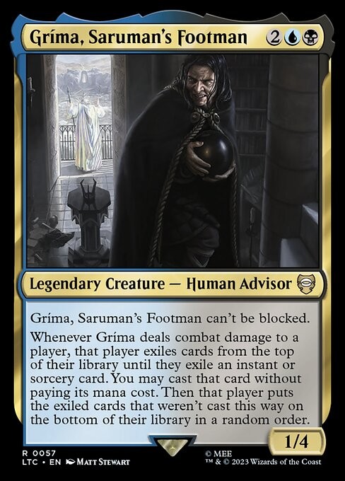 Grima, Saruman's Footman - 57 - LTC - NM - MTG Magic the Gathering