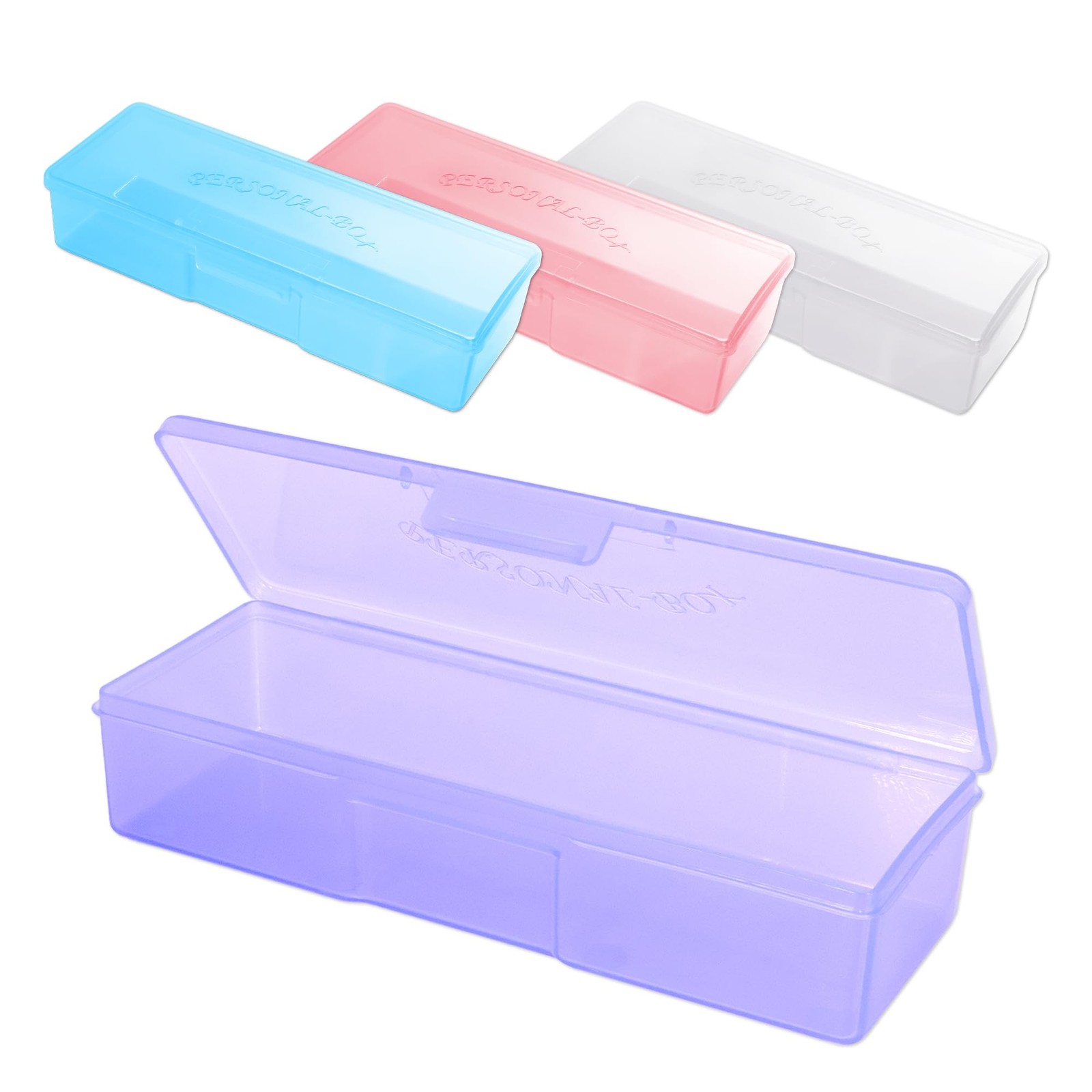 Beauticom Personal Box Storage Case for Professional 4 Pieces, Mix Color