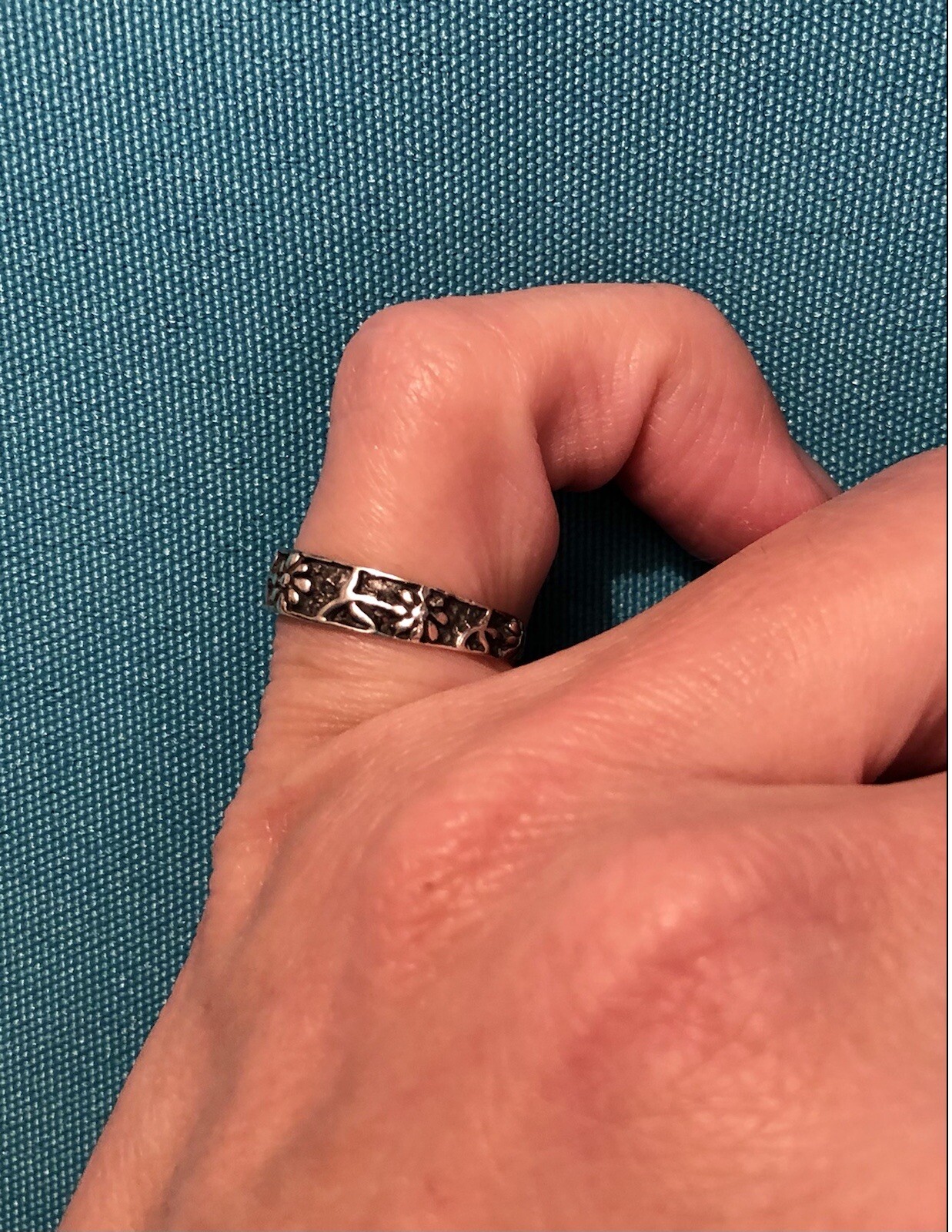 Toe Ring Sterling Silver Flower Adjustable Childrens Pinky Finger