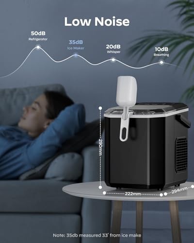 Silonn Countertop Ice Maker Portable Self-Cleaning 9 Cubes 6 Mins 26 Lbs Daily