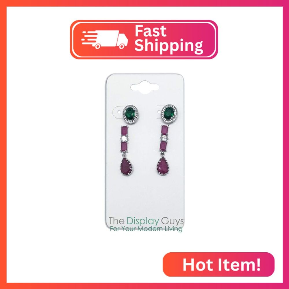 The Display Guys Pack of 100 pcs 2x4" inch (5cmx10xm) White Paper Necklace Earri