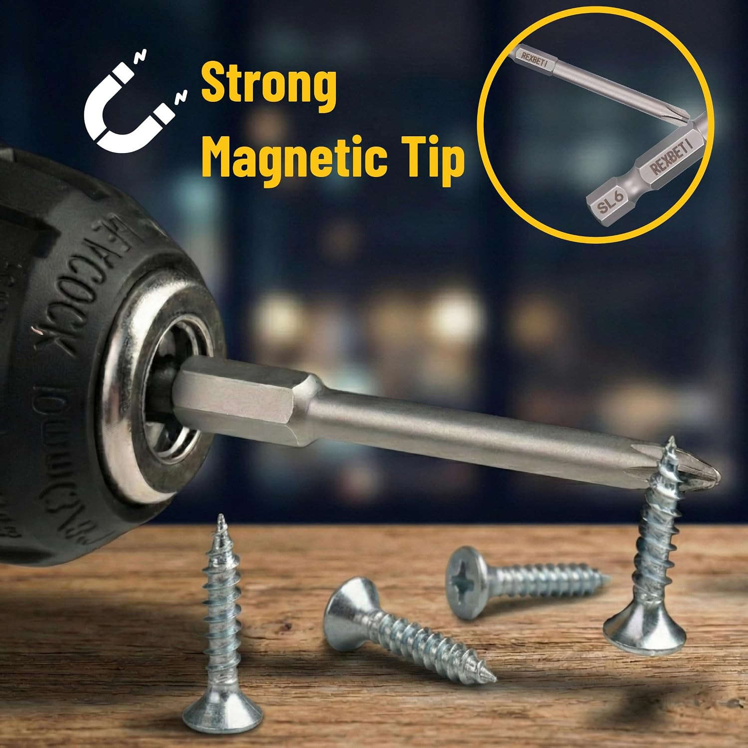 12Pcs Screwdriver Bit Set 3 Inch Slotted Phillips Magnetic Drill Bit Set 1/4 Hex