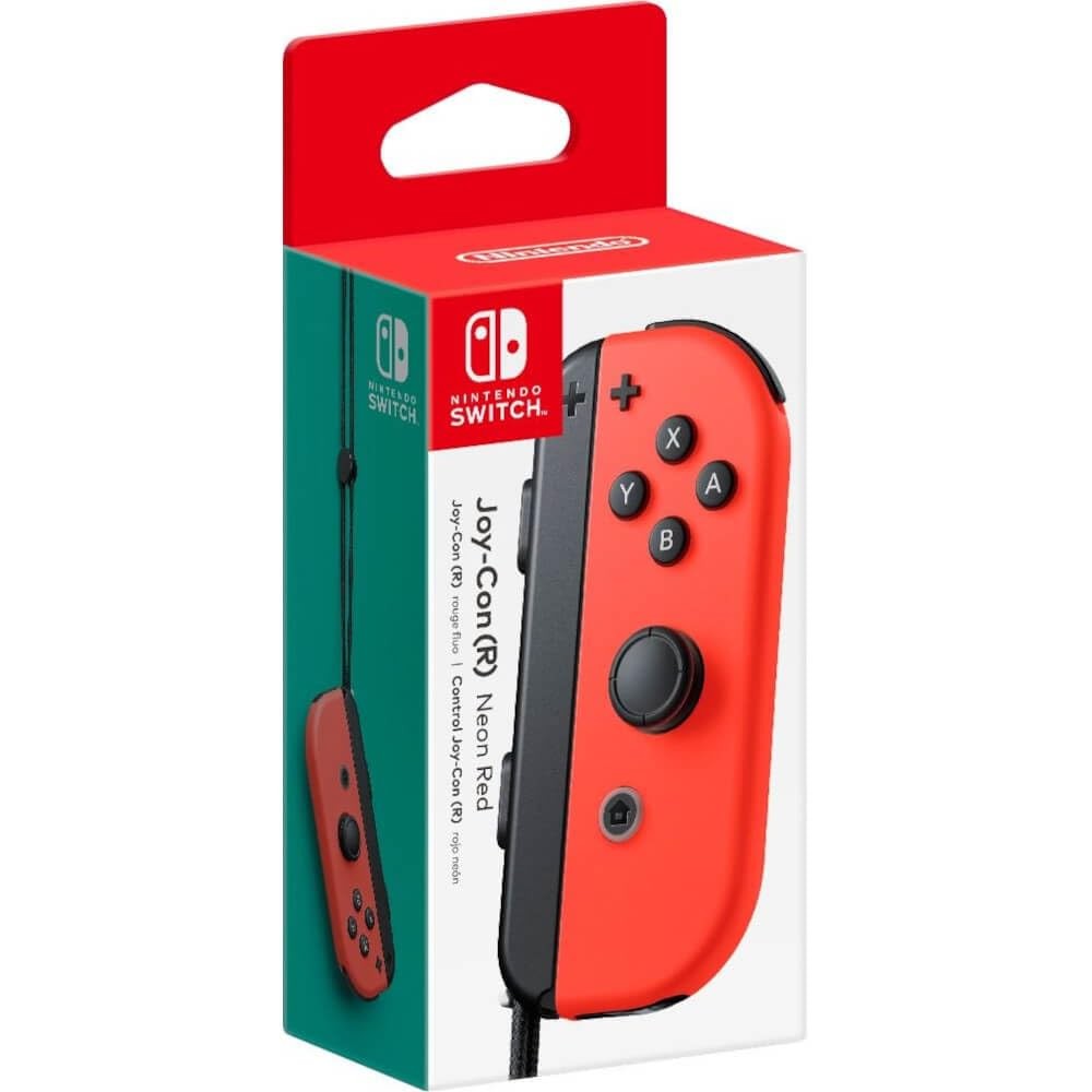 Nintendo Joy-Con Neon Red Switch For Nintendo Switch Gamepad Joycon Very Good 6E